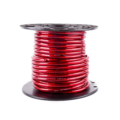 Power cable 10qmm 25m red transparent CU