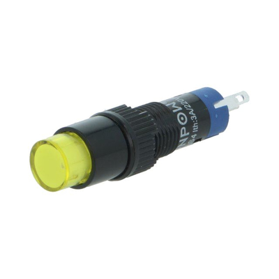 Pressure switch on/on yellow round 0,5A 250VAC / 1A 24VDC IP40