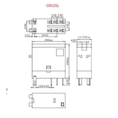 Relay 230VAC  8A 2xon/(on) - ORJ1SL