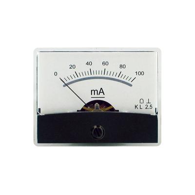 Panel meter with mirror scale 0 -   100mA DC