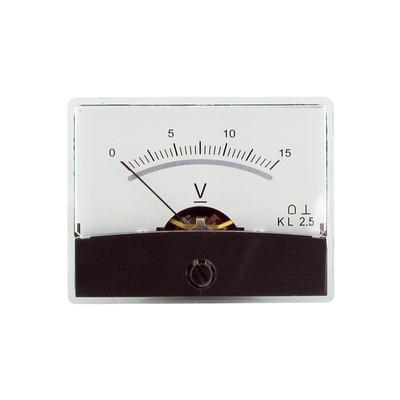 Panel meter w. mirror scale 0 - 15V DC