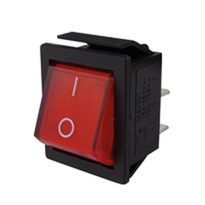 Rocker switch 2 x off/om red 250VAC 15A