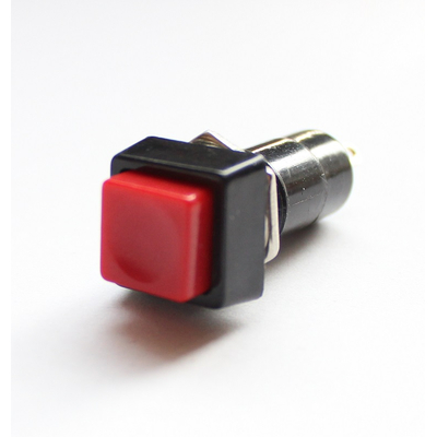 Square push button 1 x on 1A red