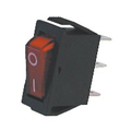 Rocker switch 1 x single red with control lamp 230V