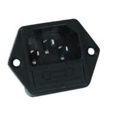 Kaltger�te-Einbaustecker mit Sicherungshalter