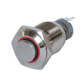Full metal switch 16mm 1 x on/on with LED ring...