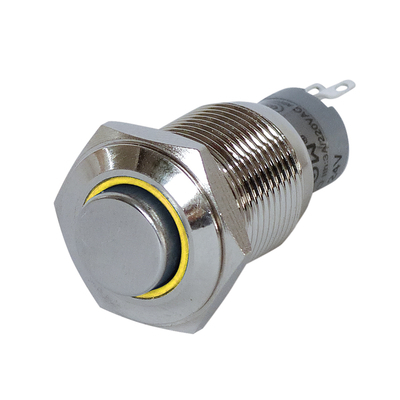Full metal switch 16mm 1 x on/on with LED ring...