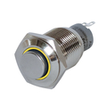 Vollmetallschalter 16mm 1 x um mit LED Ringbeleuchtung...