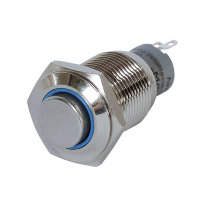 Full metal switch 16mm 1 x on/on with LED ring...