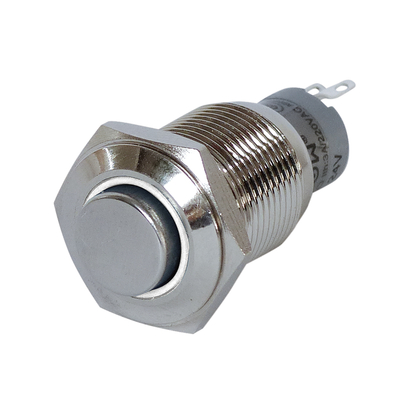 Full metal switch 16mm 1 x on/on with white LED ring...