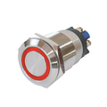 Full metal button 19mm 1 x on + 1 x (on) with ring...