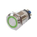 Full metal button 19mm 1 x on + 1 x (on) with ring...