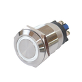 Full metal button 19 mm 1 x on + 1 x (on) with ring...