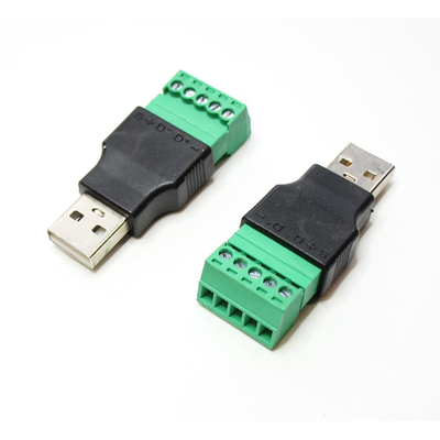 USB 2.0 plug with 5-pin screw terminal