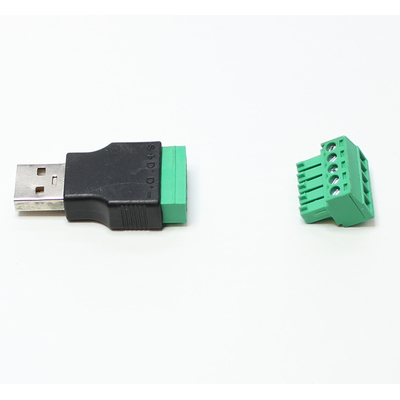USB 2.0 plug with 5-pin screw terminal
