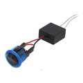 Rocker switch 1 x on with blue 230V lighting