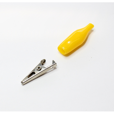Crocodile clip mini with insulation yellow