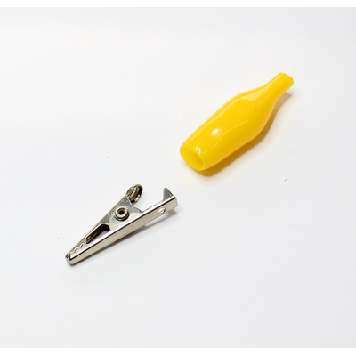 Krokoklemme klein mit Isolation gelb