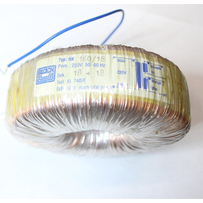 Ringkerntrasformator Prim. 220V 180W Sec. 2 x 18V - Block