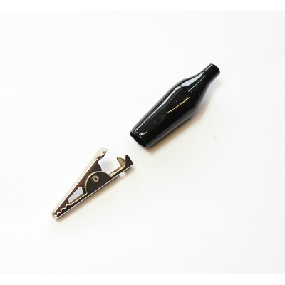 Krokoklemme mini mit Isolation schwarz 35mm