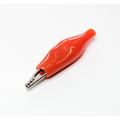 Krokoklemme mini mit Isolation rot 35mm