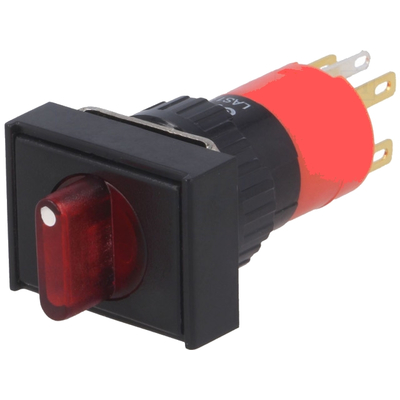      Rotary switch 16mm 1 x on/offf 2A/24VDC 5A/250V AC red