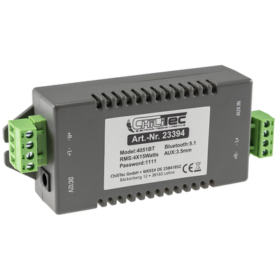 4-Kanal Verst�rker 4x15Wmax 4-8Ohm, 4x15W mit Bluetooth Empf�nger