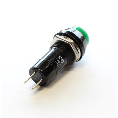 Push button round green off/(on) 250VAC/1A
