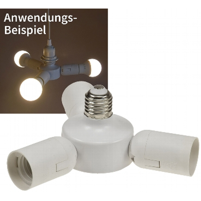 E27-Fassung 3-fach Adapter auf 3 x E27-Schraubfassungen -...