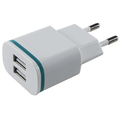 Stecker-Netzteil mit USB  5V=, 2x1/1x2A 10W  - CTN-0520 Duo