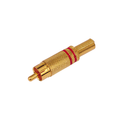 Cinchstecker f�r Kabel bis 7mm rot