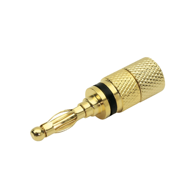 Banana spring pin metal fully gold plated black