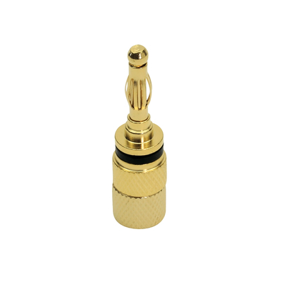 Banana spring pin metal fully gold plated black
