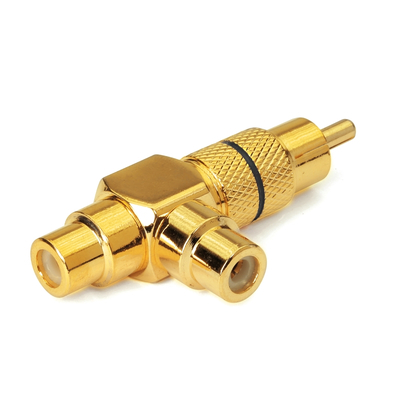 Cinch Y-Adapter Cinch Stecker-/ 2 x  Cinch Kupplung schwarz