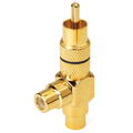 Cinch Y-Adapter Cinch Stecker-/ 2 x  Cinch Kupplung schwarz