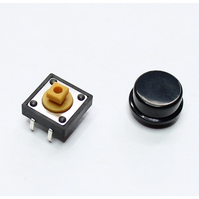 Mikrotaster TACT aus/(ein) 12 x 12mm Taste schwarz THT