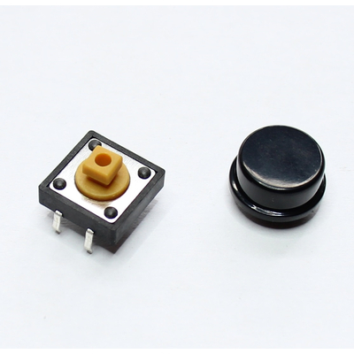 Microswitch TACT on/(off) 12 x 12mm buttom black THT