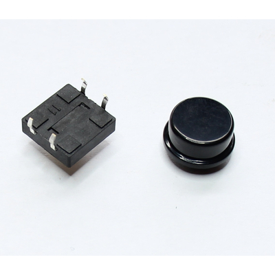 Microswitch TACT on/(off) 12 x 12mm buttom black THT