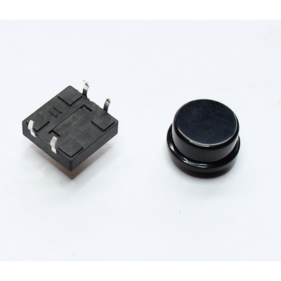 Mikrotaster TACT aus/(ein) 12 x 12mm Taste schwarz THT