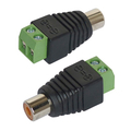 RCA socket on terminal block 2 pin screwable