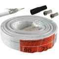 Koaxkabel 90dB, 25m + 2 x F-Stecker + 1 x Schutzkappe