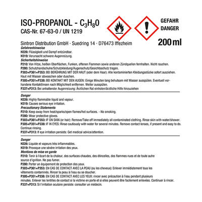 Reinigungsfl�ssigkeit f�r Schallplatten 200ml