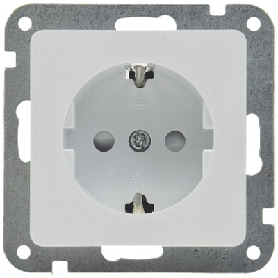     Flush-mounted Earthing contact socket with terminal connection without Frame White; 250V ~ / 16A 