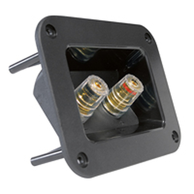 High-end loudspeaker terminal for plug-in screw connections
