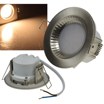   LED downlight 5W warm white brushed stainless steel IP54 - Flat-40 FR 