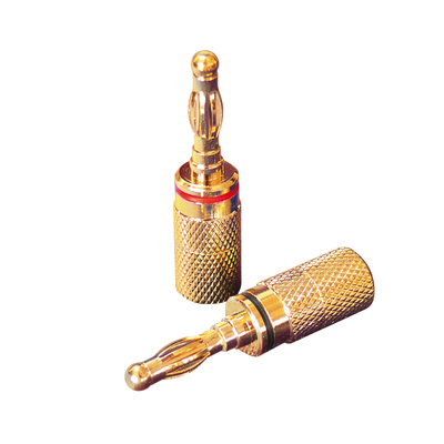 Banana spring plug set 2 x red / 2 x black