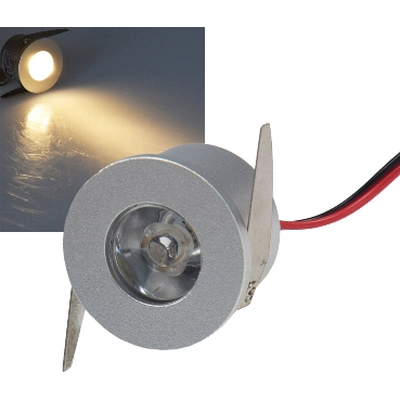LED Installation spot 1W 12VDC warm white silver - Slim-22