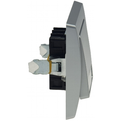 Push-button with Nameplate 0-250VAC 10A incl. Frame Flush-mount silver