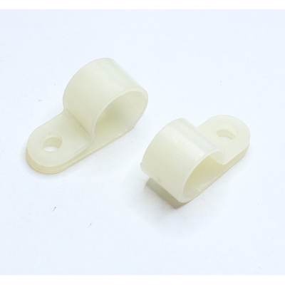 P Cable Clamps, Natural Nylon, Screw-Mount, �10 x 10 x 25 mm (20 pcs)