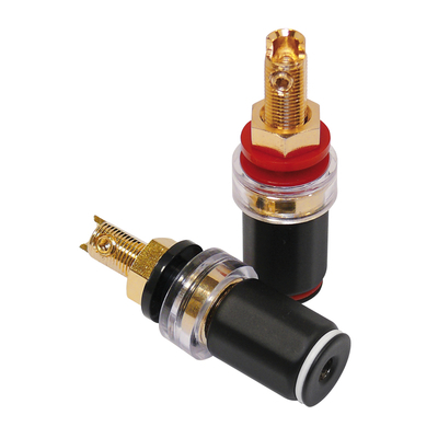4mm Bananas mounting sockets Set Pro plastic red /white